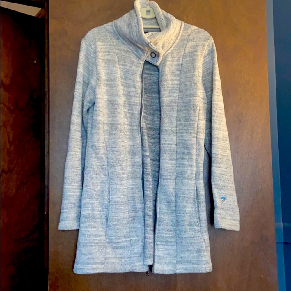 Long Kuhl Grey ZIP Up Sweater